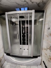 Steam Shower Cubicle Enclosure Bath Cabin With Jets, Steam, Lights And Speakers