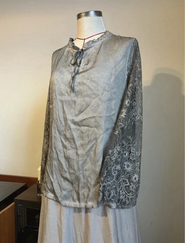 Soft grey viscose blouse - grey,