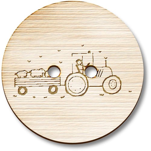 Tractor pulling sheep - sheep', wooden