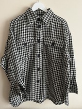 H&M Shacket Houndstooth Boucle Jacket Size XL UK 16 18 Worn Once