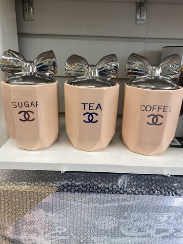Tea coffee sugar jar pink - tea,