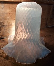 Vintage/Antique Opalescent Glass Lamp Shade with frilled base.