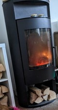 Log burner with boiler, Opus Calypso, High Efficiency wood stove 83.9%