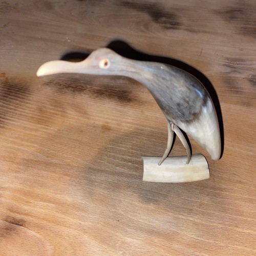 Horn ware hand carved heron - ware,