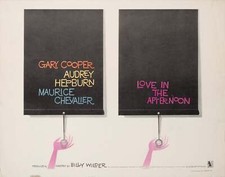 Love in the Afternoon 1957 US 1/2 Sheet Film Poster, Saul Bass