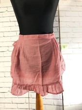 Vintage Handmade Red Gingham Half Apron Ruffle Pinny Retro Kitchen Girl