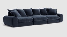 LOAF Wodge Large Modular sofa in Liquorice Blue Clever Deep Velvet (1731)