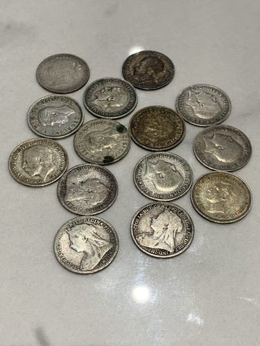 Three pence job lot - job, coins