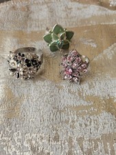 Vintage Scarf Rings Set Floral