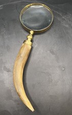 Horn Handled Magnifying Glass With Brass Stem Vintage