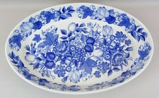 Portmeirion Harvest Blue Large Oval Serving Veg Roast Dish 14" x 9" Ceramic GC