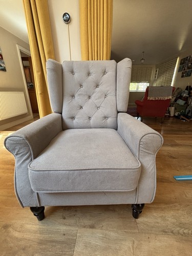 Grey armchair with fire safety - grey,