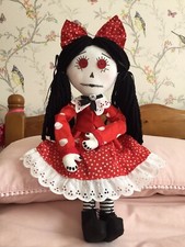 Hand Crafted Unique Day Of The Dead Cloth Doll