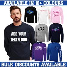 Personalised Custom Printed Sweatshirt Jumper Your Text Logo Uniform Workwear