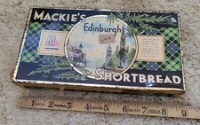 Vintage Early Mackie's Edinburgh SHORTBREAD Tin, rare early 1900's.