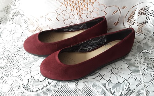 New maroon ladies flat - maroon, heel