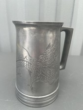 Vintage Pewter Dragon Tankard