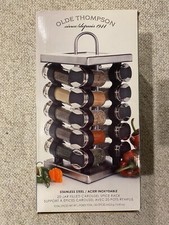 OLDE THOMPSON Chrome Spinning SPICE RACK w/20 JARS for Countertop