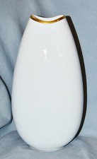 Vase Thomas, Mid Century, White, Gold Rim, 27.5 cm