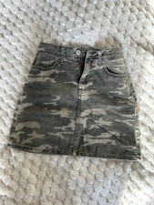 Camo Mini Denim Skirt