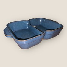 Denby Boston Blue Divided Vegetable Dish English Stoneware 1st Quality Excellent