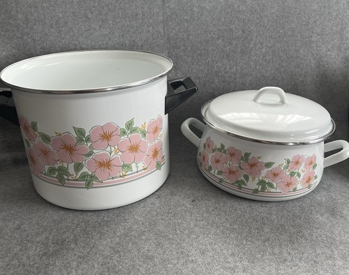 Vintage enamel saucepan - vintage, &
