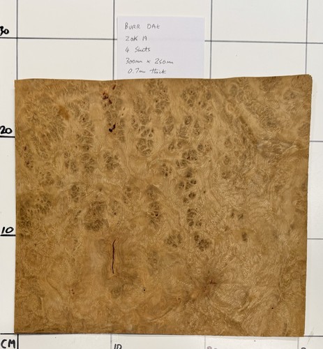 Burr oak veneer sheets - 4, 30cm