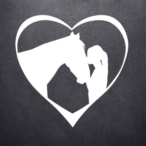 Girl horse love heart white - love,