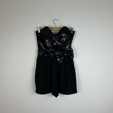 Women’s Pixie Lott for Lipsy Black Sequin Strapless Playsuit – Size 8