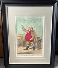 James Gillray Hand Coloured etching Framed. “Independence” 1799
