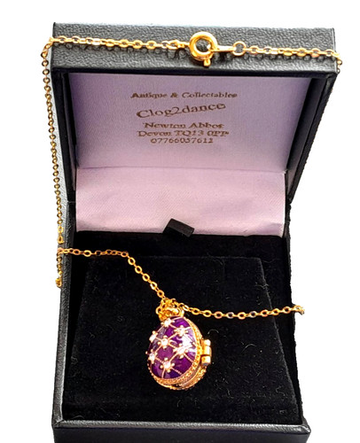 Faberge purple egg pendant - faberge,