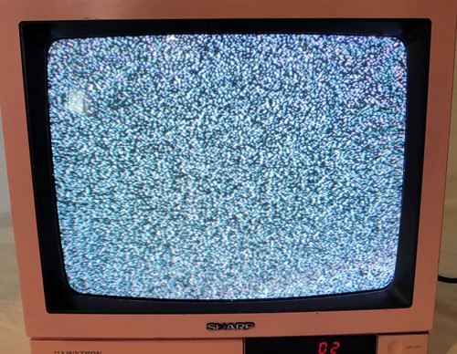1980s sharp pink working crt - sharp,