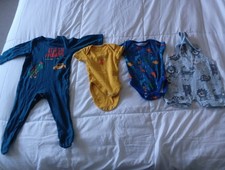 4x Baby Boy Clothes Bundle 9-12 6-9 Mths NEXT M&S Baby Grows  Dinosaur Dungarees