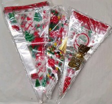 150Pcs Christmas Cello Party Loot Bags Sweet Cone Bags Bundle
