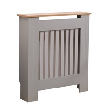 NEW! Small Grey Wooden Slatted Grill Radiator Cover MDF Cabinet