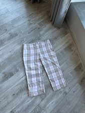 Burberry vintage Pink Nova Check cotton light Capri women's Pants Size: 44