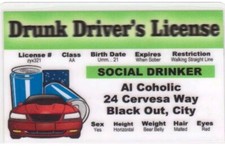 Drunk Driver's License 