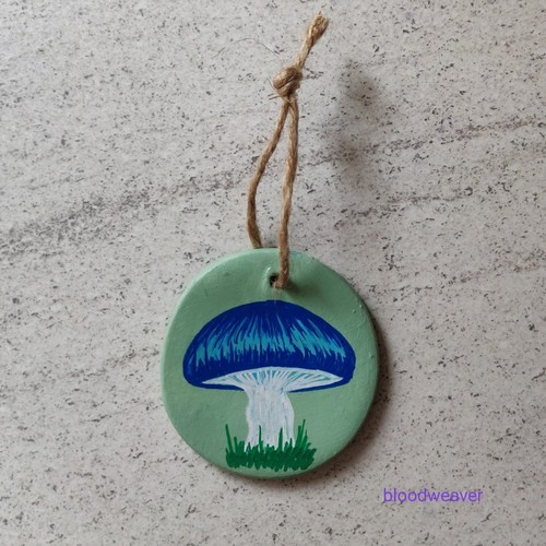Mushroom blue toadstool fungi