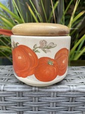 Vintage Banwell Winscombe Pumpkin Pickle Preserves Jar Pot Wood Lid Rubber Seal