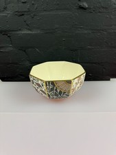 Masons Applique Black Octagonal Fruit Salad Serving Bowl 7.75" Wide 3.75" High