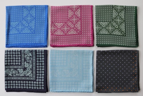 Silk hand printed - , pocket