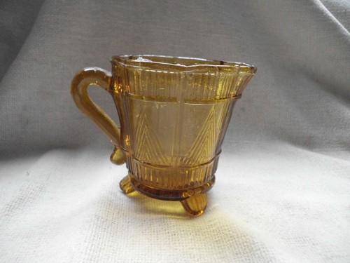 Vintage pressed amber glass - vintage,