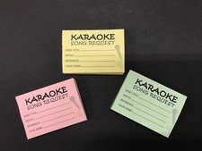 Karaoke Song Request Slips -