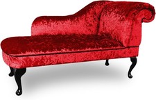 Velvet Chaise Lounge Sofa Red