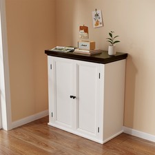 Sideboard, Rustic Storage Cabinet, Storage Cupboard with 2 Doors, Adjustable Ubo