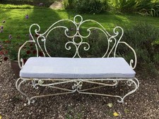 Antique Decorative Wrought Iron Garden/ Conservatory Bench - Ex  Condition￼
