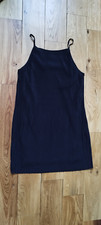 Ladies Clothes Black Short Dress Summer Size: eur: 34 H&M With Pleats