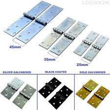 Heavy Duty Backflap Strap Hinges Tee Door Gates Sheds Chests BLACK SILVER GOLD