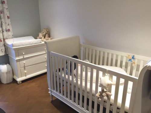 Solid wood sleigh cot bed - cot,