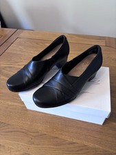 Clarks Rosalyn Adele Size 5 Fit D Unstructured Black Smart Ladies Shoe Worn Once